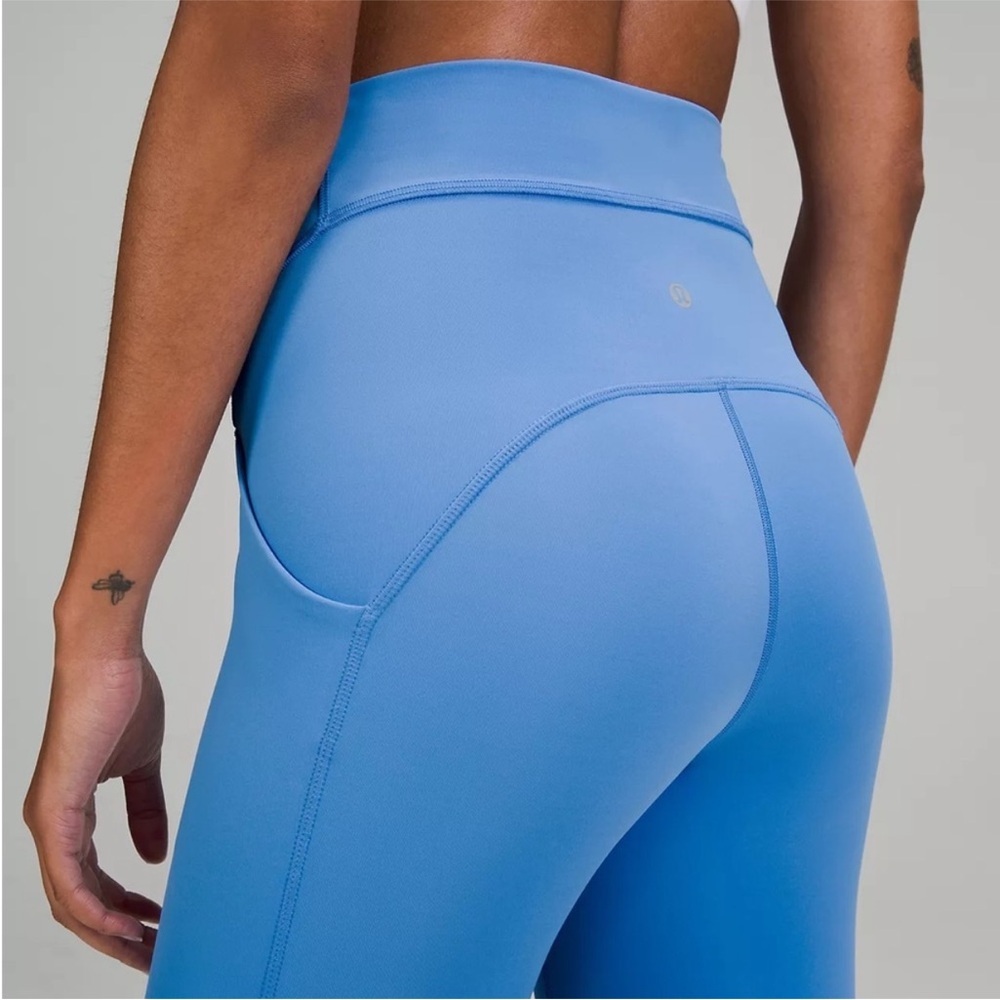 Lululemon • Power Thru High‎ Rise Blue Tight 25" Four Way Stretch Sz 0 Pockets - Picture 4 of 13